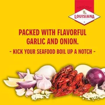 Louisiana Fish Fry Products Smashed Garlic Boil Booster - Garlic and Onion Flavors - Crab, Shrimp, Crawfish Seasonings, Mix and Spice Enhancer - Low Salt Cajun Seasoning 8 oz (Pack of 1 Sachet)