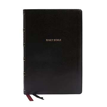 NKJV, Deluxe Thinline Reference Bible, Large Print, Leathersoft, Black, Thumb Indexed, Red Letter, Comfort Print: Holy Bible, New King James Version
