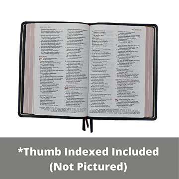 NKJV, Deluxe Thinline Reference Bible, Large Print, Leathersoft, Black, Thumb Indexed, Red Letter, Comfort Print: Holy Bible, New King James Version