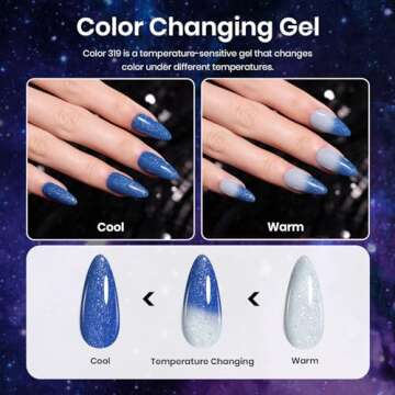 Beetles Cat Eye Gel Nail Polish, 6 Colors Black Purple Blue Galaxy Cat Eye Gel Polish Set, Milky Way Glitter Gel Nail Polish with Magnet Stick, Soak Off Uv Lamp Gel Cat Eye Nail Polish Gifts for Women