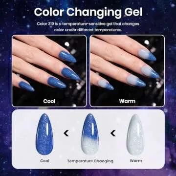 Beetles Cat Eye Gel Nail Polish, 6 Colors Black Purple Blue Galaxy Cat Eye Gel Polish Set, Milky Way Glitter Gel Nail Polish with Magnet Stick, Soak Off Uv Lamp Gel Cat Eye Nail Polish Gifts for Women