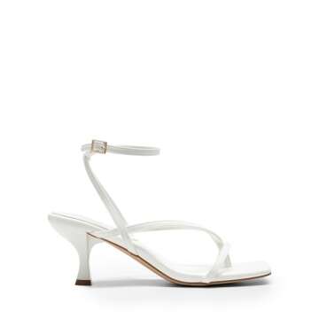 DREAM PAIRS Women's kitten Low Strappy Lace Up Heels Open Square Toe Thong Ankle Strap Heels Sexy Fa...