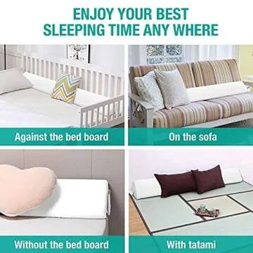 Vekkia Twin Size Bed Wedge Pillow Gap Filler/Headboard Pillow/Mattress Wedge Fill Gap (0-6") Between Headboard and Mattress (White)