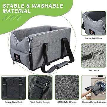 Deluxe Dog Car Seat - Comfort & Safety for Small Dogs