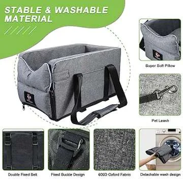 Deluxe Dog Car Seat - Comfort & Safety for Small Dogs