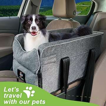 Deluxe Dog Car Seat - Comfort & Safety for Small Dogs