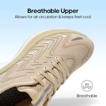 NORTIV 8 Women's Running Walking Tennis Shoes Comfortable Non-Slip FlyLife Breathable Athletic Workout Gym Cross Trainer Sports Sneakers,Size 7.5,Apricot,SNRR2402W