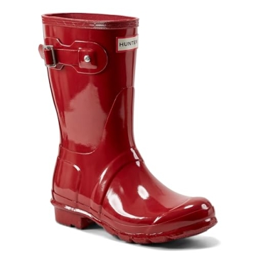 Hunter Women's Original Short Gloss Military Red Rain Boots - Durable and Stylish