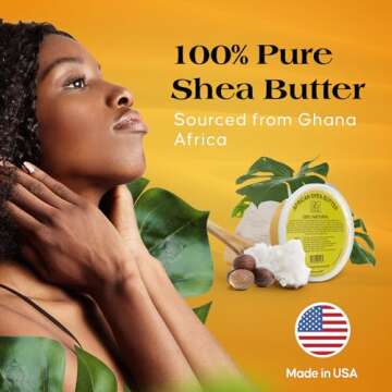 RA Cosmetic's 100% Natural Unrefined Yellow Shea Butter – Pure African Luxury Head-to-Toe Moisture Miracle for Radiant Skin and Luscious Hair - Sourced from Ghana, West Africa - 8oz Jar