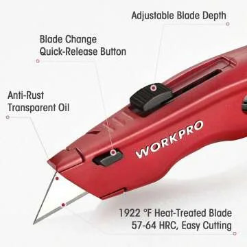 WORKPRO Heavy Duty Utility Knife with Extra Blades