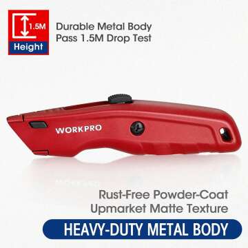 WORKPRO Heavy Duty Utility Knife with Extra Blades