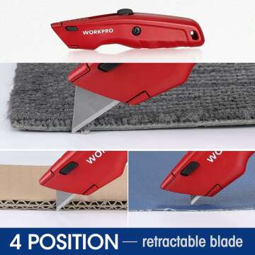 WORKPRO Heavy Duty Utility Knife with Extra Blades