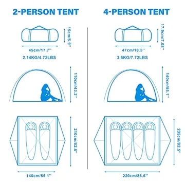 BISINNA Lightweight Camping Tent for Family Adventures