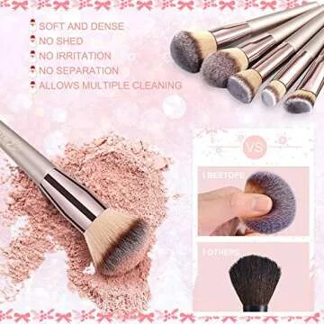 BESTOPE 14 Count Premium Makeup Brush Set with Case