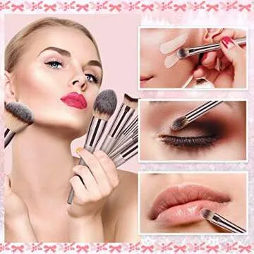 BESTOPE 14 Count Premium Makeup Brush Set with Case
