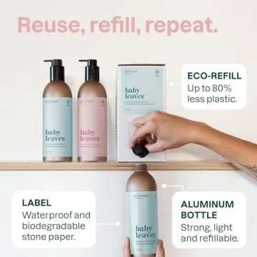 ATTITUDE 2-in-1 Shampoo and Body Wash for Baby, EWG Verified, Dermatologically Tested, Made with Naturally Derived Ingredients, Vegan, Unscented, Bulk Refill, 67.6 Fl Oz