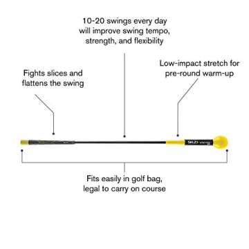 SKLZ Gold Flex Golf Swing Trainer and Warm-Up Stick - Essential Golf Accessories for Golfers, 48"/40” Golf Equipment for Distance, Balance Building, Power & Grip Training, Portable & Course-Legal