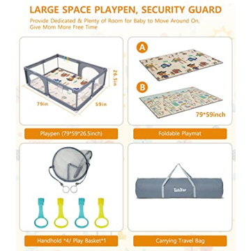 Baby Playpen with Mat for Toddler Safety and Fun