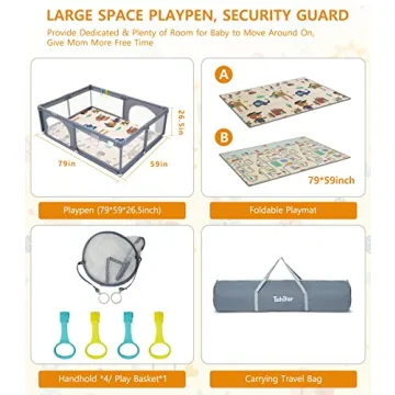Baby Playpen with Mat for Toddler Safety and Fun
