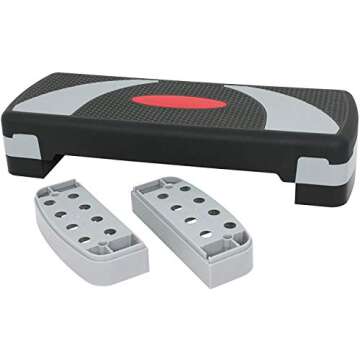 HomGarden 31" Adjustable Workout Aerobic Stepper in Fitness & Exercise Step Platform Trainer Stepper w/Risers Adjust 4" - 6" - 8"