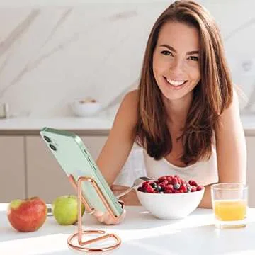 Elegant Metal Rose Gold Phone Stand for All Devices