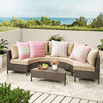 OTOSTAR Outdoor Waterproof Pillow Covers 18x18 Inch Geometry Decorative Throw Pillow Cases Square Modern Cushion Case Garden Throw Pillow Covers Pack of 4 Pillow Shell for Patio Furniture Couch (Pink)