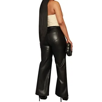 hibshaby Faux Leather High Waisted Pants for Women