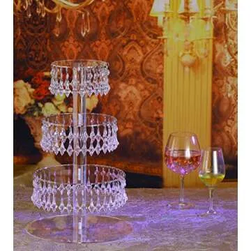 Elegant 4 Tier Cupcake Tower with Crystal Beads