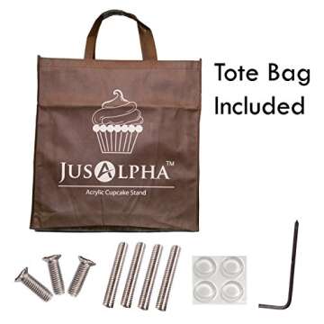 Elegant 4 Tier Cupcake Tower with Crystal Beads