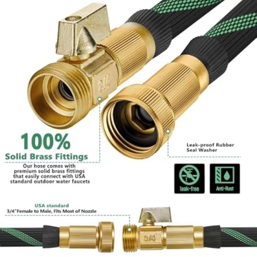 50 ft Garden Hose Lightweight Kink-free with Nozzle