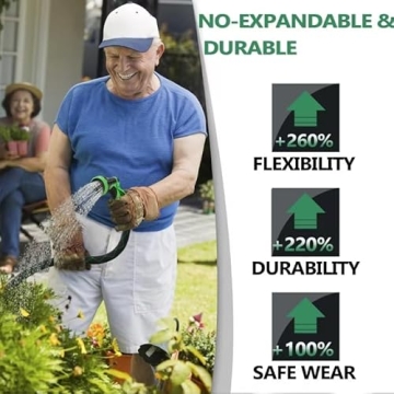 50 ft Garden Hose Lightweight Kink-free with Nozzle