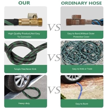 50 ft Garden Hose Lightweight Kink-free with Nozzle