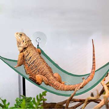 ADOGGYGO Bearded Dragon Lizard Hammock Reptile Hammock Lounger Ladder Bearded Dragon Hammock Accesso...
