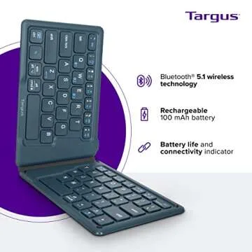 Ergonomic Foldable Bluetooth Keyboard for Mobile Devices
