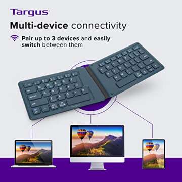Ergonomic Foldable Bluetooth Keyboard for Mobile Devices