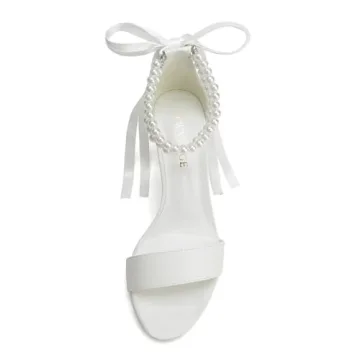 YWXYMGE Elegant Block Heel Wedding Shoes for Brides