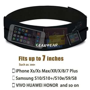 GEARWEAR Versatile Running Belt with Reflective Safety and Zipper Pocket