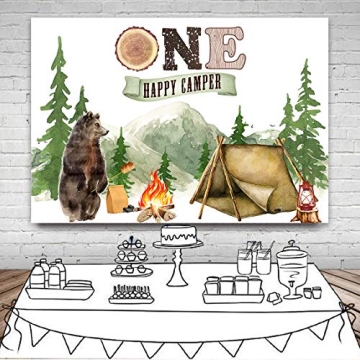 Mocsicka Camping 1st Birthday Backdrop for Celebrations