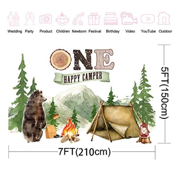 Mocsicka Camping 1st Birthday Backdrop for Celebrations