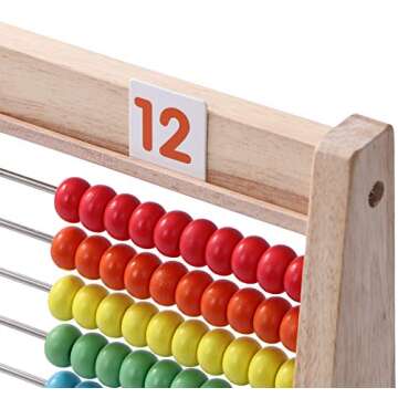 Wooden Abacus for Kids - Fun Math Manipulatives & Learning Clock