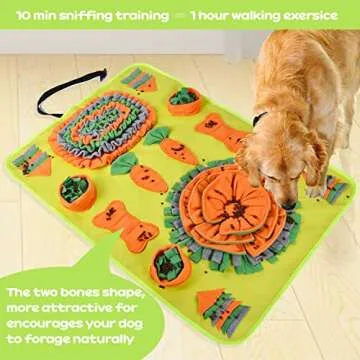 INNOLV Sniff Digging Treat, Snuffle Mat for Puppy, Dog Enrichment Toys Mental Stimulation Boredom Play Mat for Small/Medium Dogs, Large 40" x 28"