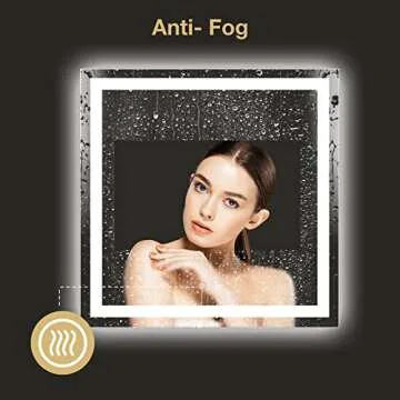 ODDSAN 36"x36" Lighted Mirror for Bathroom Wall, Vanity Mirror with Lights, Anti-Fog (Backlit and Front Lighted)