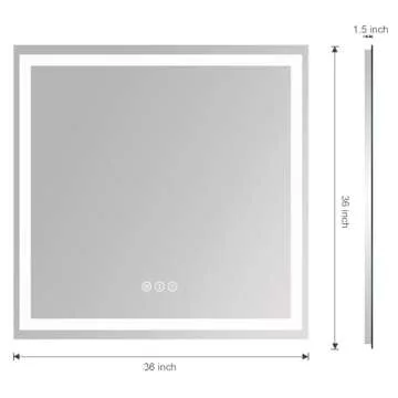 ODDSAN 36"x36" Lighted Mirror for Bathroom Wall, Vanity Mirror with Lights, Anti-Fog (Backlit and Front Lighted)