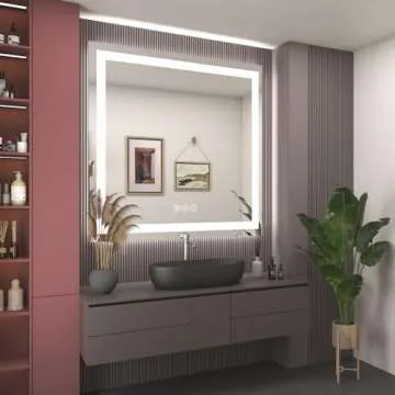 ODDSAN 36"x36" Lighted Mirror for Bathroom Wall, Vanity Mirror with Lights, Anti-Fog (Backlit and Front Lighted)