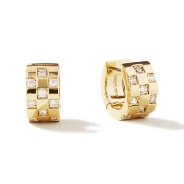 Ana Luisa Eden Huggie Hoop Earrings - Stylish 14K Gold & CZ Hoops for Comfort and Elegance
