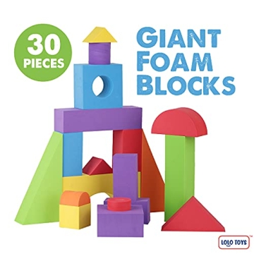 LOLO TOYS Giant Foam Blocks 30-Piece Toddler Building Set