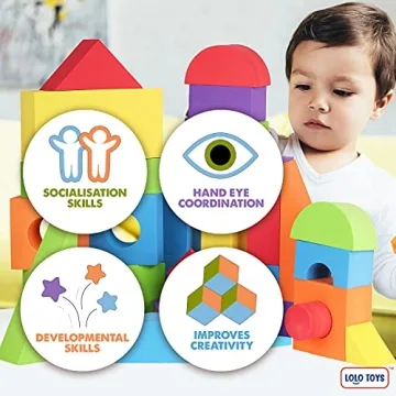 LOLO TOYS Giant Foam Blocks 30-Piece Toddler Building Set