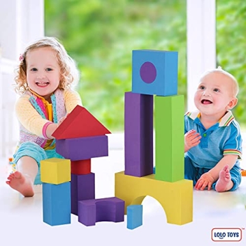 LOLO TOYS Giant Foam Blocks 30-Piece Toddler Building Set