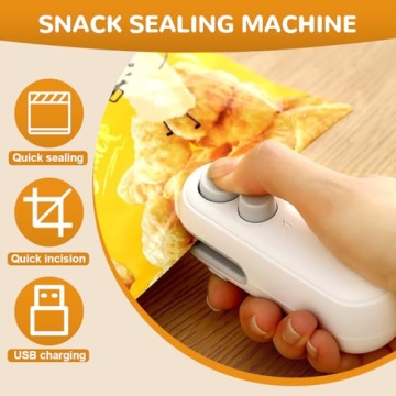 Mini Bag Sealer 2025 Upgraded 2 in 1 with Cutter and Magnet Portable for Snacks