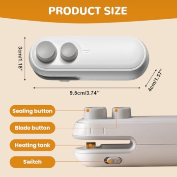 Mini Bag Sealer for Food Storage Portable Rechargeable